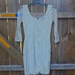 Speechless Cream Lace Dress